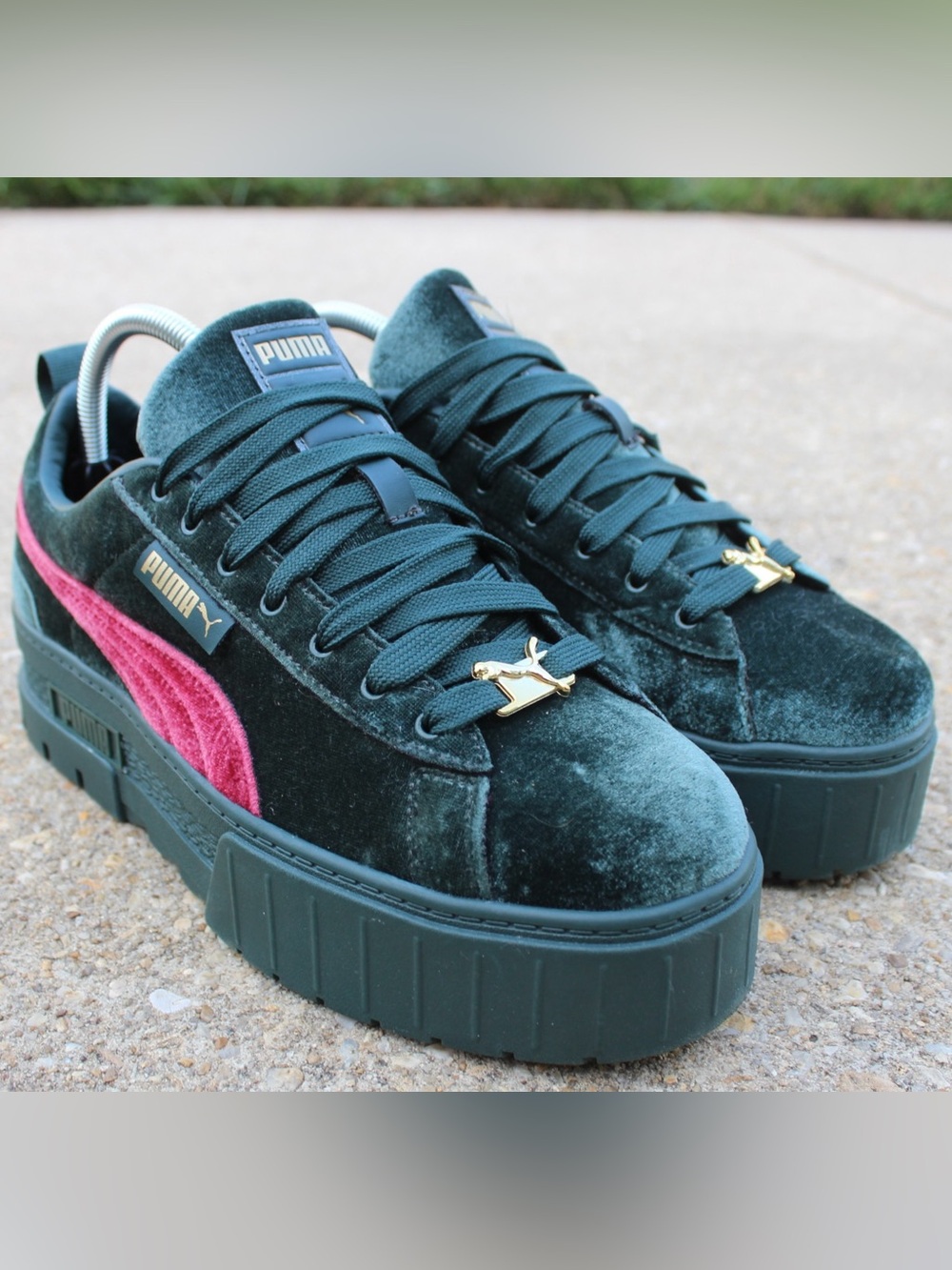 Puma Mayze Velvet Green Gables/Tibetan Red Women's Sneakers Sz 10